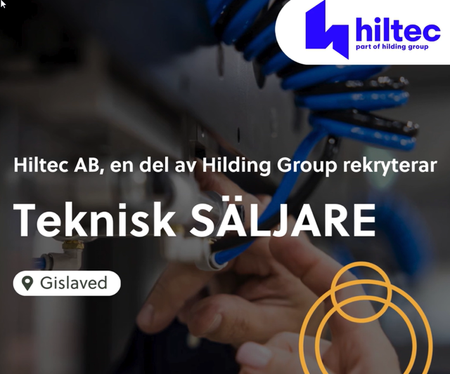 Teknisk Säljare Ledig tjänst Hiltec